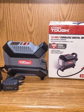 Hyper Tough 12-Volt Cordless Digital Inflator - Gray/Black